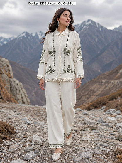 Design 2235 Afsana Linen Co Ord Set Supplier