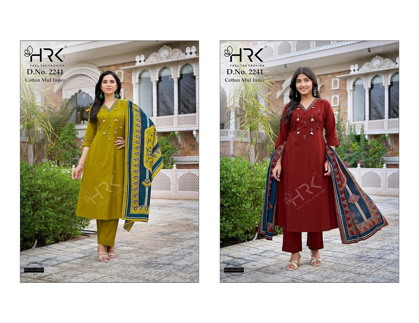 Design 2241 Hrk Cotton Readymade Anarkali Suits Manufacturer Gujarat