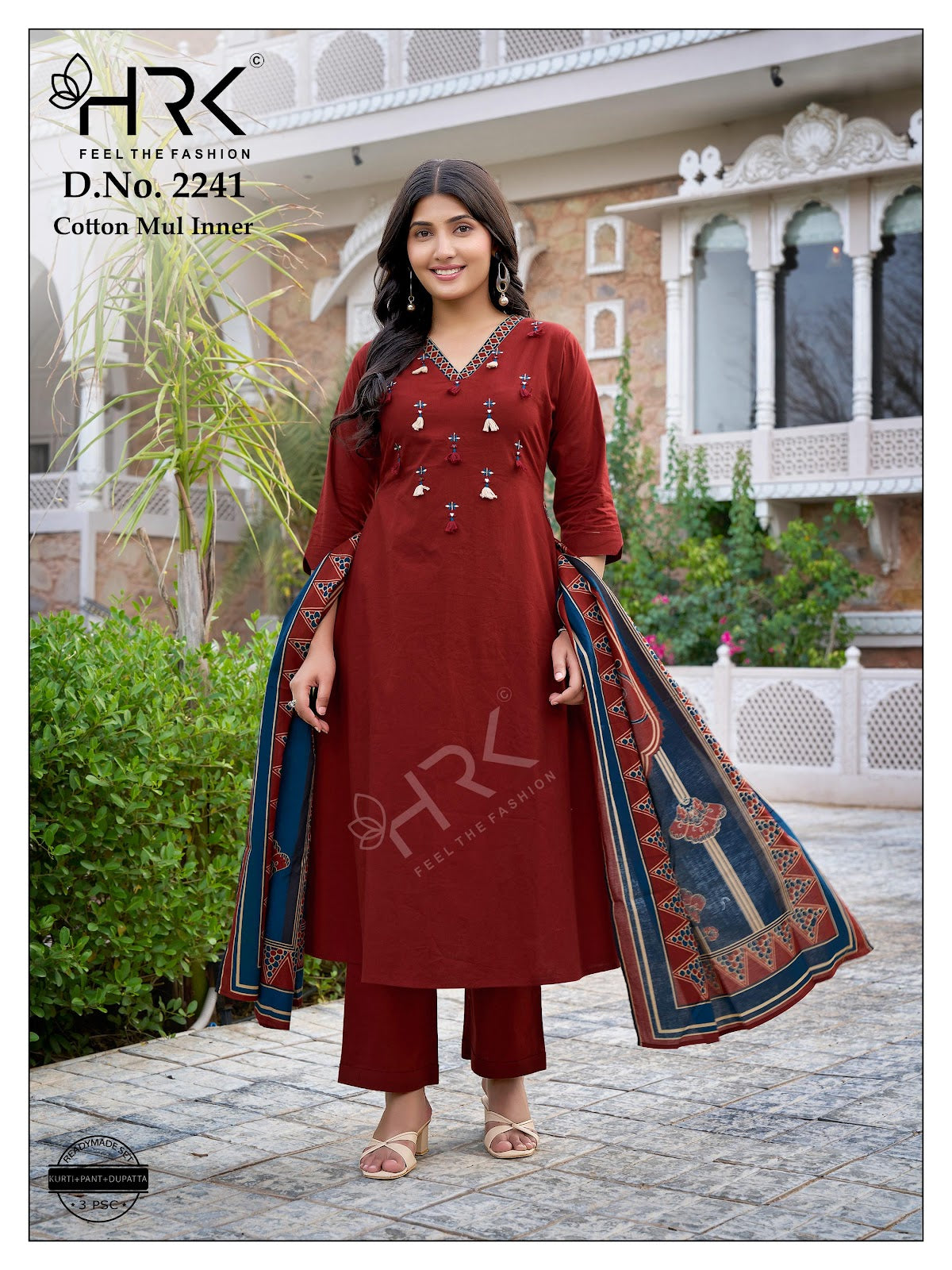 Design 2241 Hrk Cotton Readymade Anarkali Suits Manufacturer Gujarat