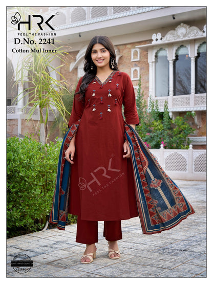 Design 2241 Hrk Cotton Readymade Anarkali Suits Manufacturer Gujarat