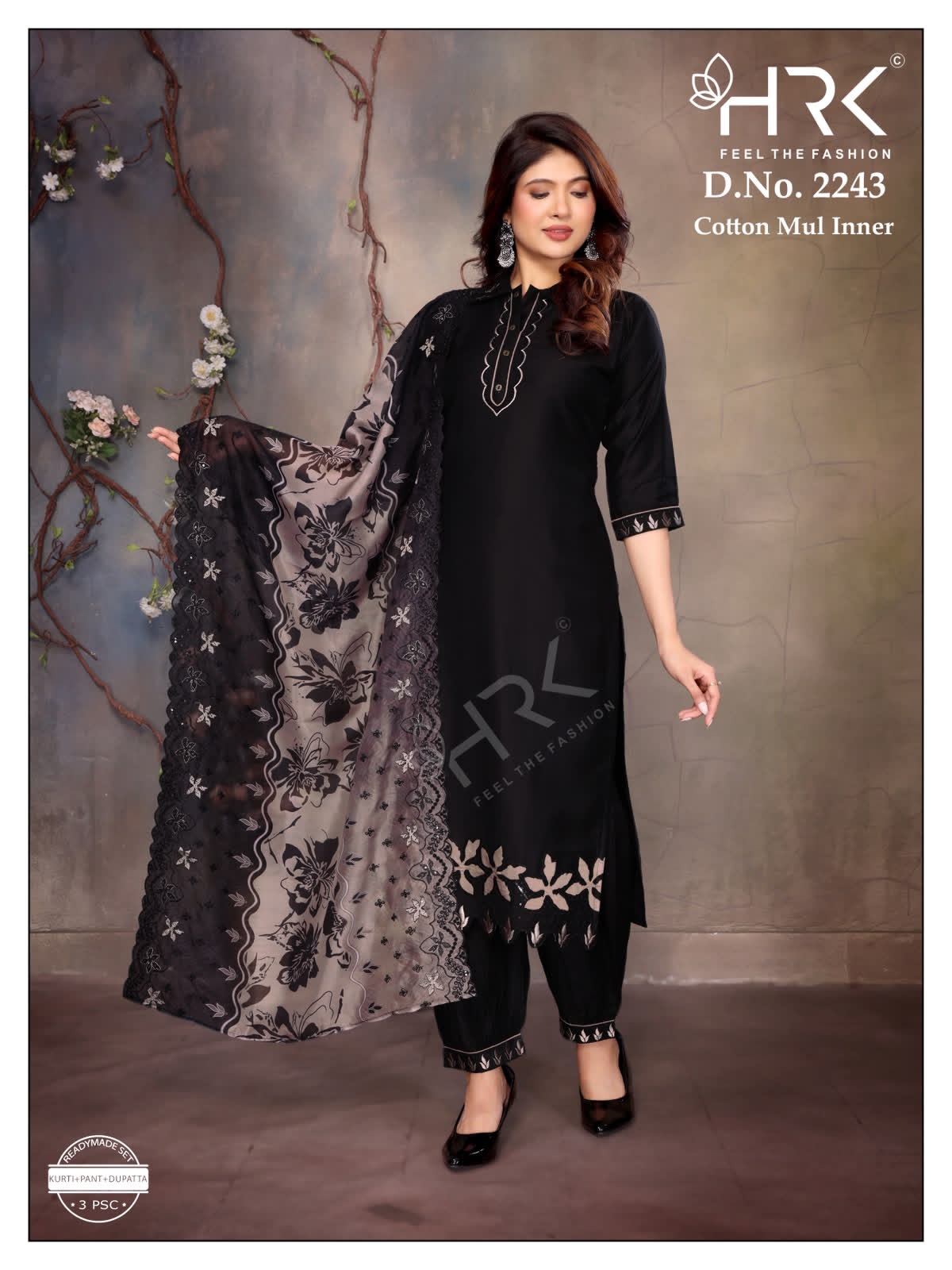 Design 2243 Hrk Gadwal Silk Readymade Pant Style Suits Exporter