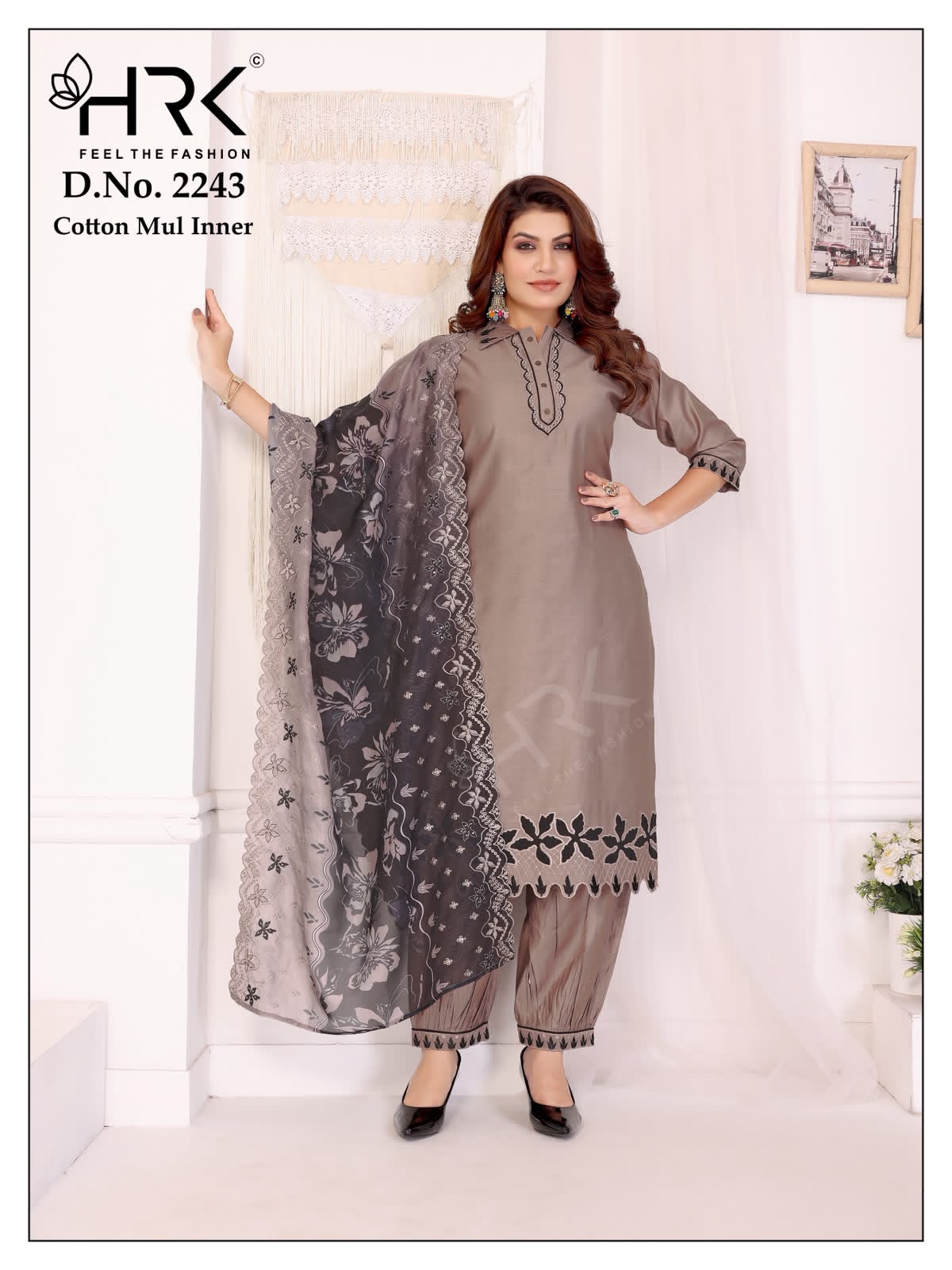 Design 2243 Hrk Gadwal Silk Readymade Pant Style Suits Exporter
