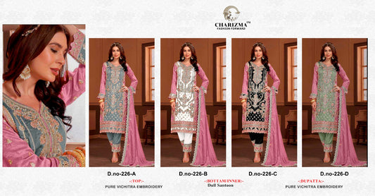 Design 226 Charizma Designer Vichitra Pakistani Salwar Suits Supplier Gujarat