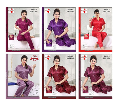 Design 226 Perfect Feel Satin Night Suits Wholesale Rate