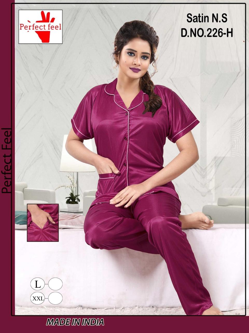 Design 226 Perfect Feel Satin Night Suits Wholesale Rate