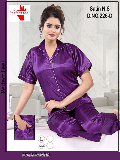 Design 226 Perfect Feel Satin Night Suits Wholesale Rate