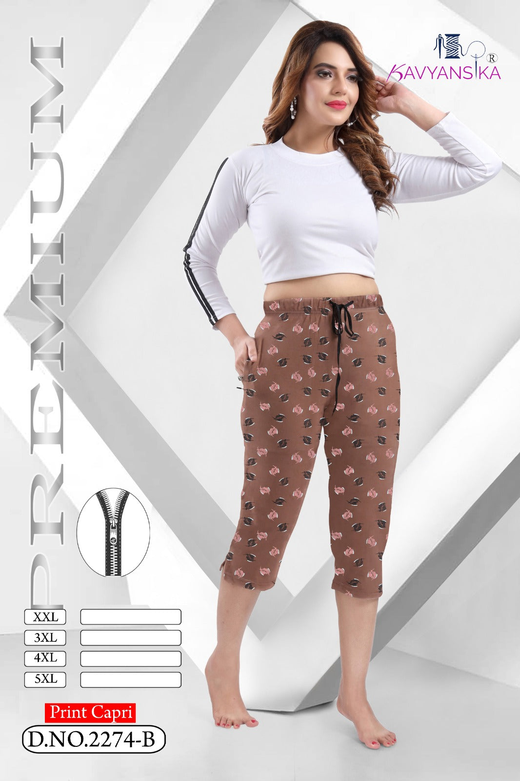 Design 2274 Kavyansika Hosiery Cotton Womens Capri Supplier