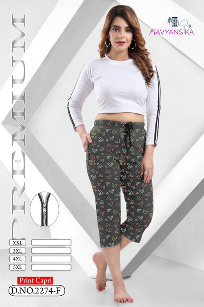Design 2274 Kavyansika Hosiery Cotton Womens Capri Supplier