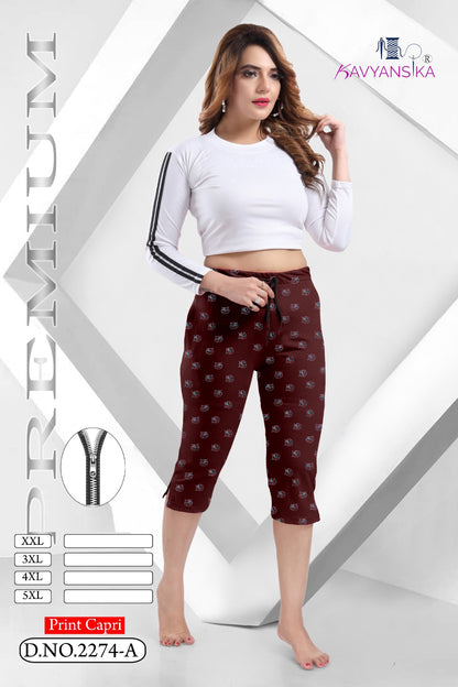 Design 2274 Kavyansika Hosiery Cotton Womens Capri Supplier
