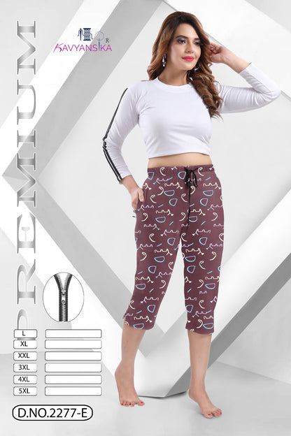 Design 2277 Kavyansika Hosiery Cotton Womens Capri Supplier Gujarat