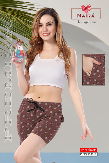 Design 2283 Naira Kavyansika Hosiery Cotton Women Shorts Supplier India