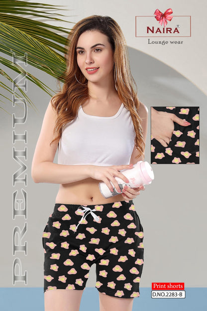 Design 2283 Naira Kavyansika Hosiery Cotton Women Shorts Supplier India