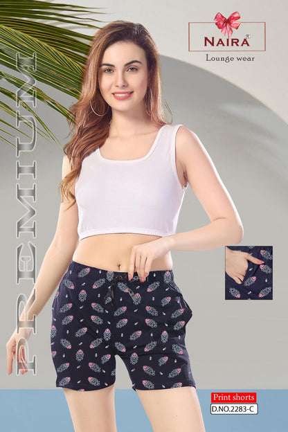 Design 2283 Naira Kavyansika Hosiery Cotton Women Shorts Supplier India
