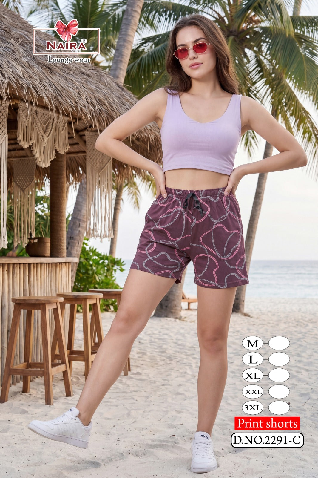 Design 2291 Naira Kavyansika Hosiery Cotton Women Shorts Exporter Gujarat