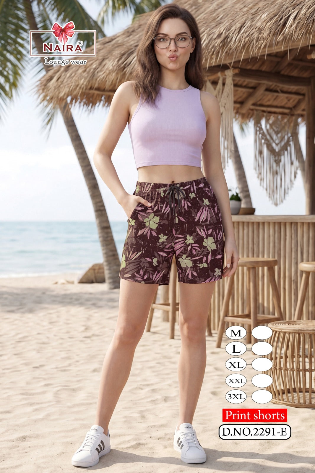Design 2291 Naira Kavyansika Hosiery Cotton Women Shorts Exporter Gujarat