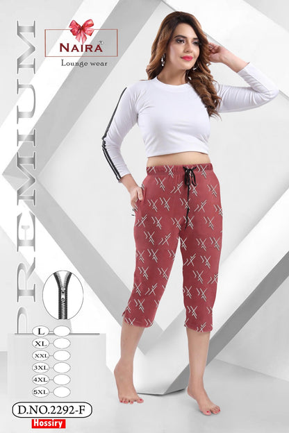 Design 2292 Kavyansika Hosiery Cotton Womens Capri Wholesaler Gujarat