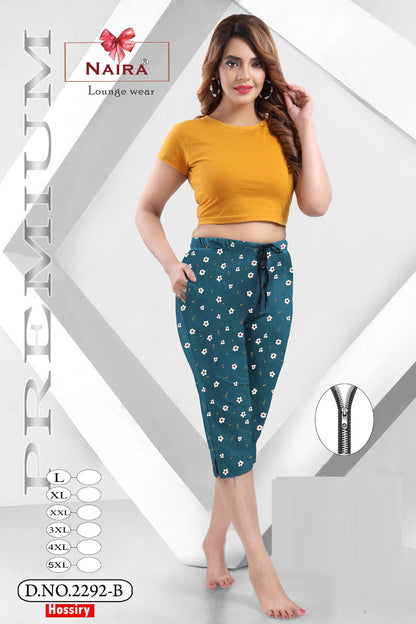 Design 2292 Kavyansika Hosiery Cotton Womens Capri Wholesaler Gujarat
