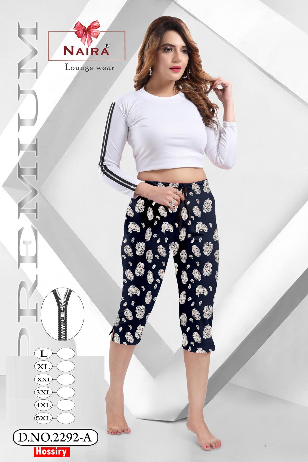 Design 2292 Kavyansika Hosiery Cotton Womens Capri Wholesaler Gujarat