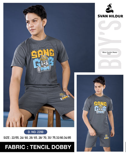 Design 2299 Svan Hildur Tencil Boys Co Ord Set Wholesale Rate