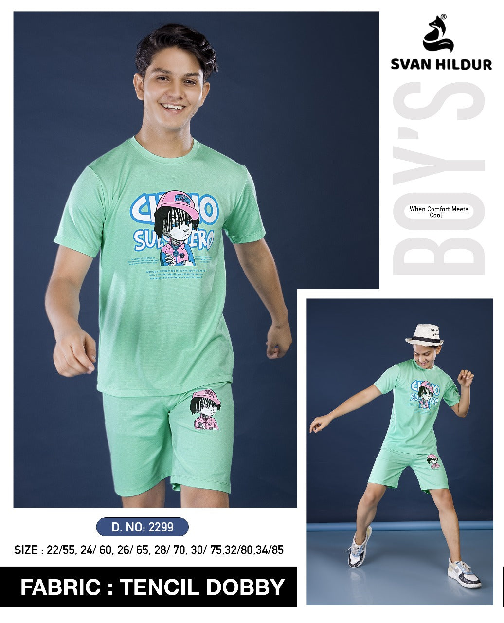 Design 2299 Svan Hildur Tencil Boys Co Ord Set Wholesale Rate