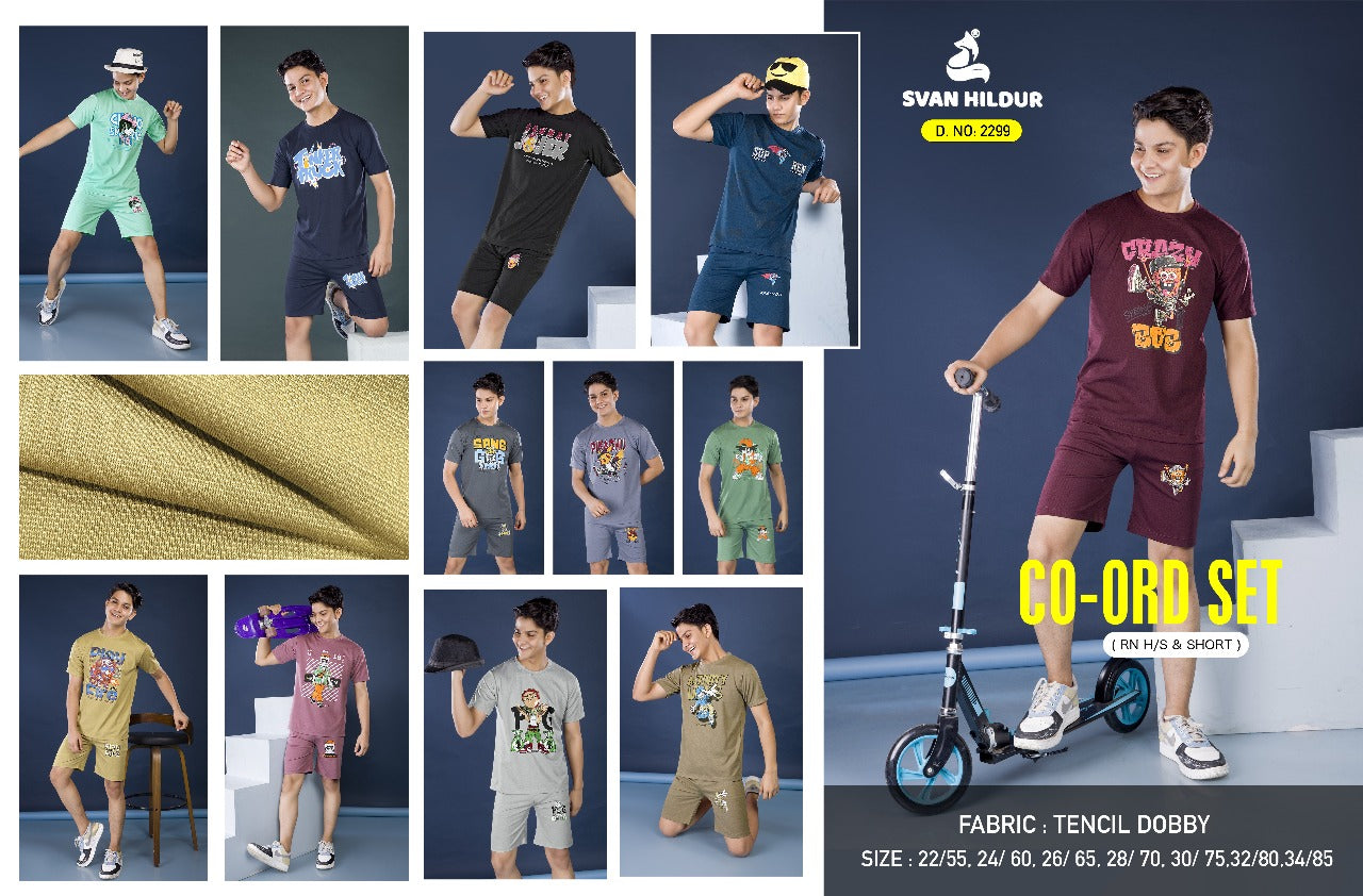 Design 2299 Svan Hildur Tencil Boys Co Ord Set Wholesale Rate
