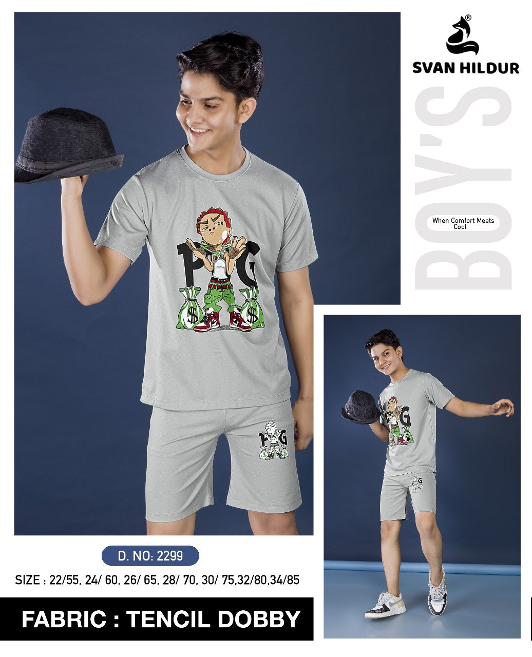 Design 2299 Svan Hildur Tencil Boys Co Ord Set Wholesale Rate