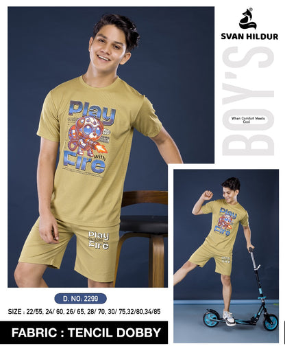 Design 2299 Svan Hildur Tencil Boys Co Ord Set Wholesale Rate