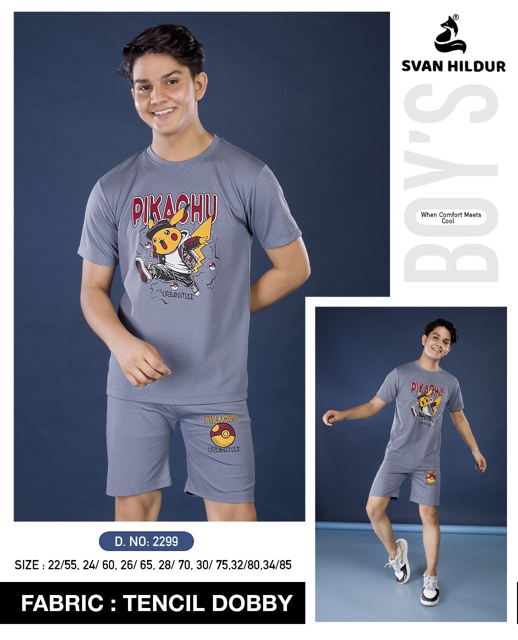 Design 2299 Svan Hildur Tencil Boys Co Ord Set Wholesale Rate