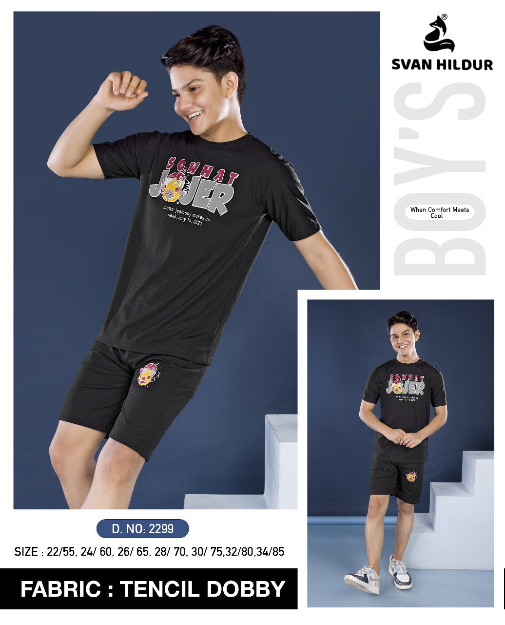 Design 2299 Svan Hildur Tencil Boys Co Ord Set Wholesale Rate