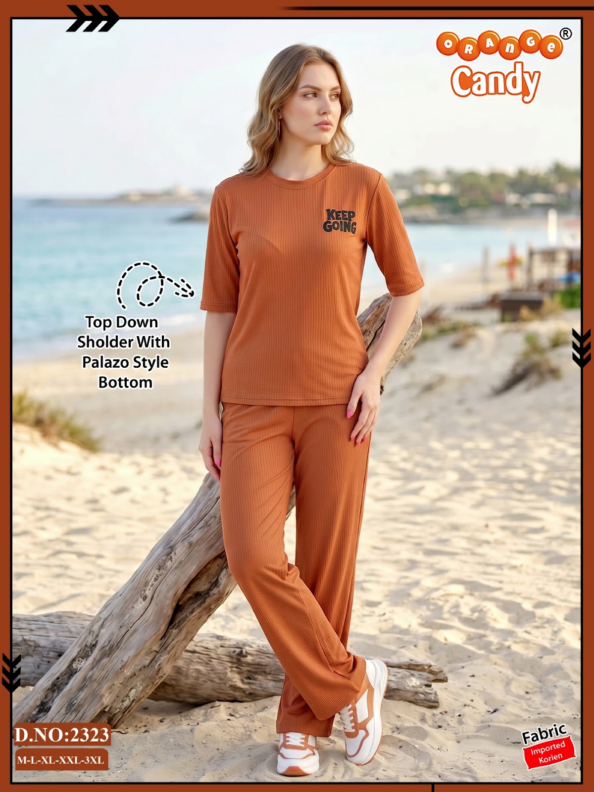 Design 2323 Orange Candy Tencil Co Ord Set Manufacturer