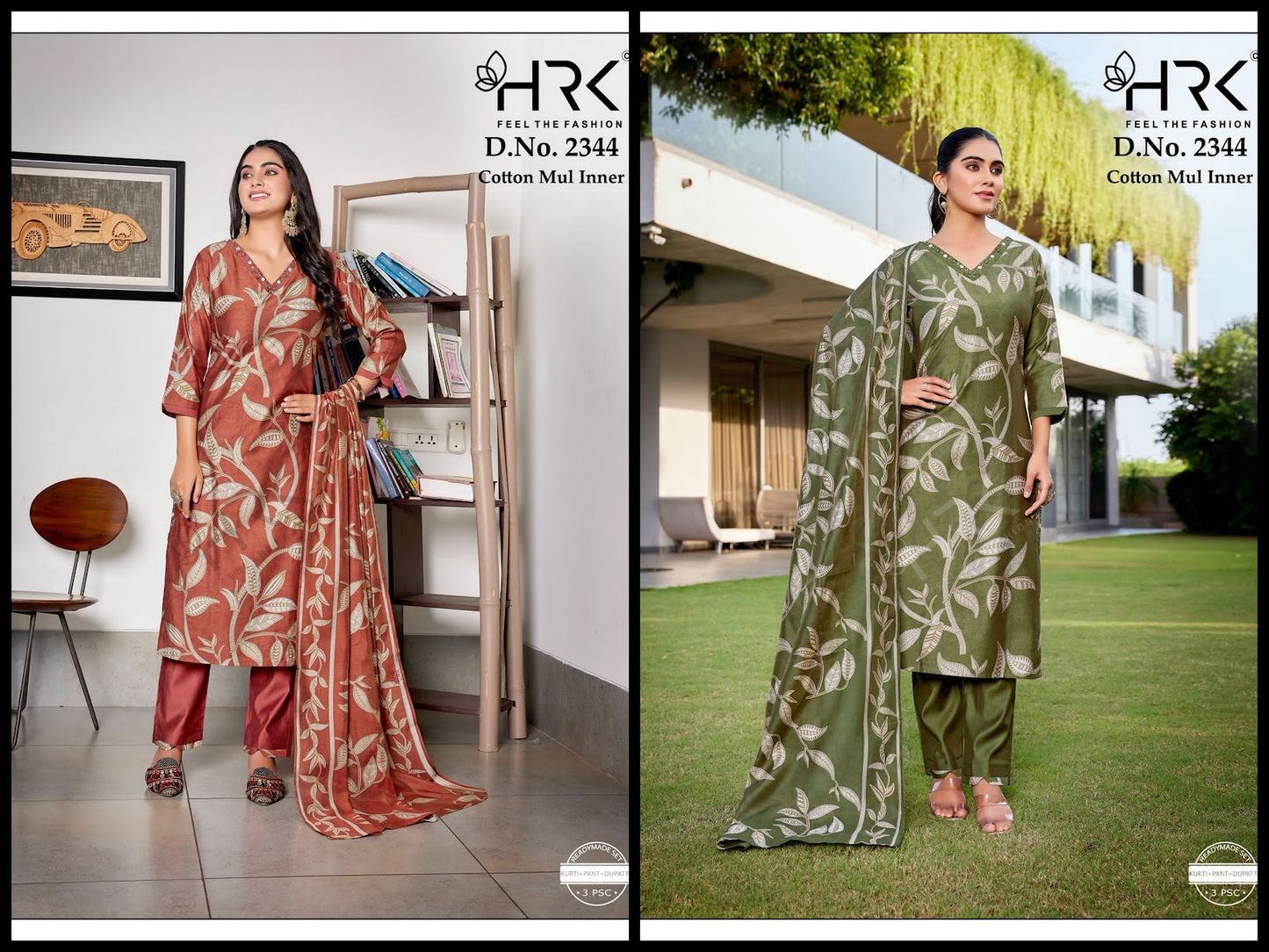 Design 2344 Foil Print Hrk Gadhwal Readymade Pant Style Suits Exporter
