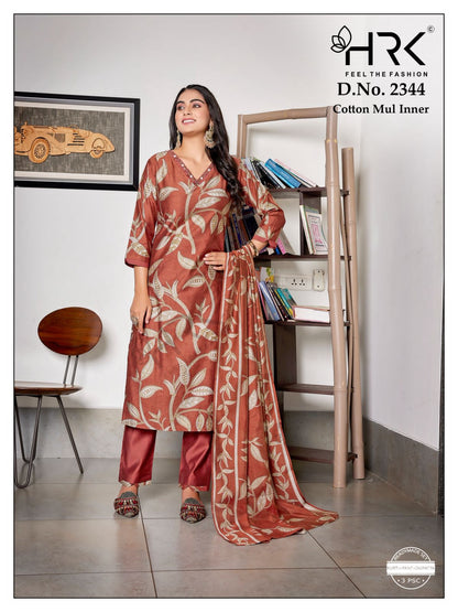 Design 2344 Foil Print Hrk Gadhwal Readymade Pant Style Suits Exporter