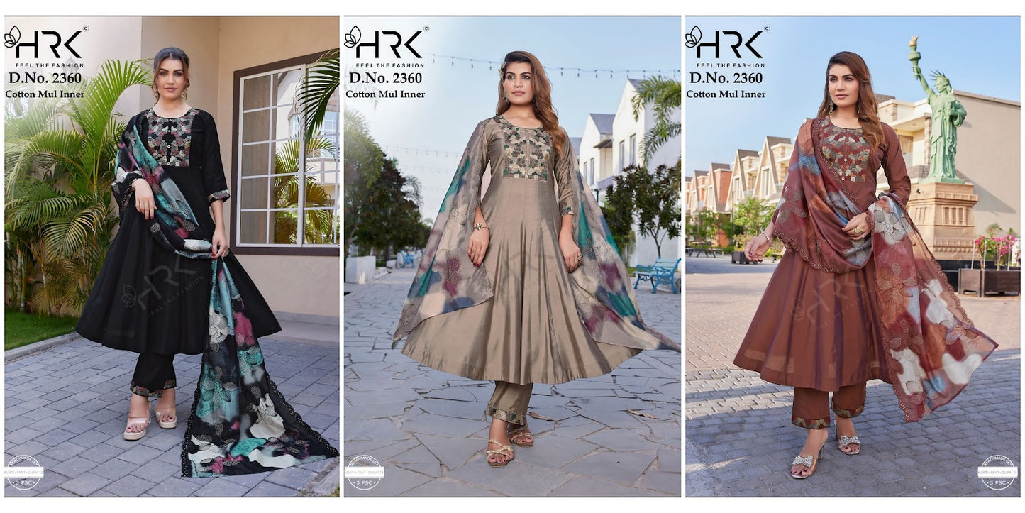 Design 2360 Hrk Modal Readymade Anarkali Suits Supplier