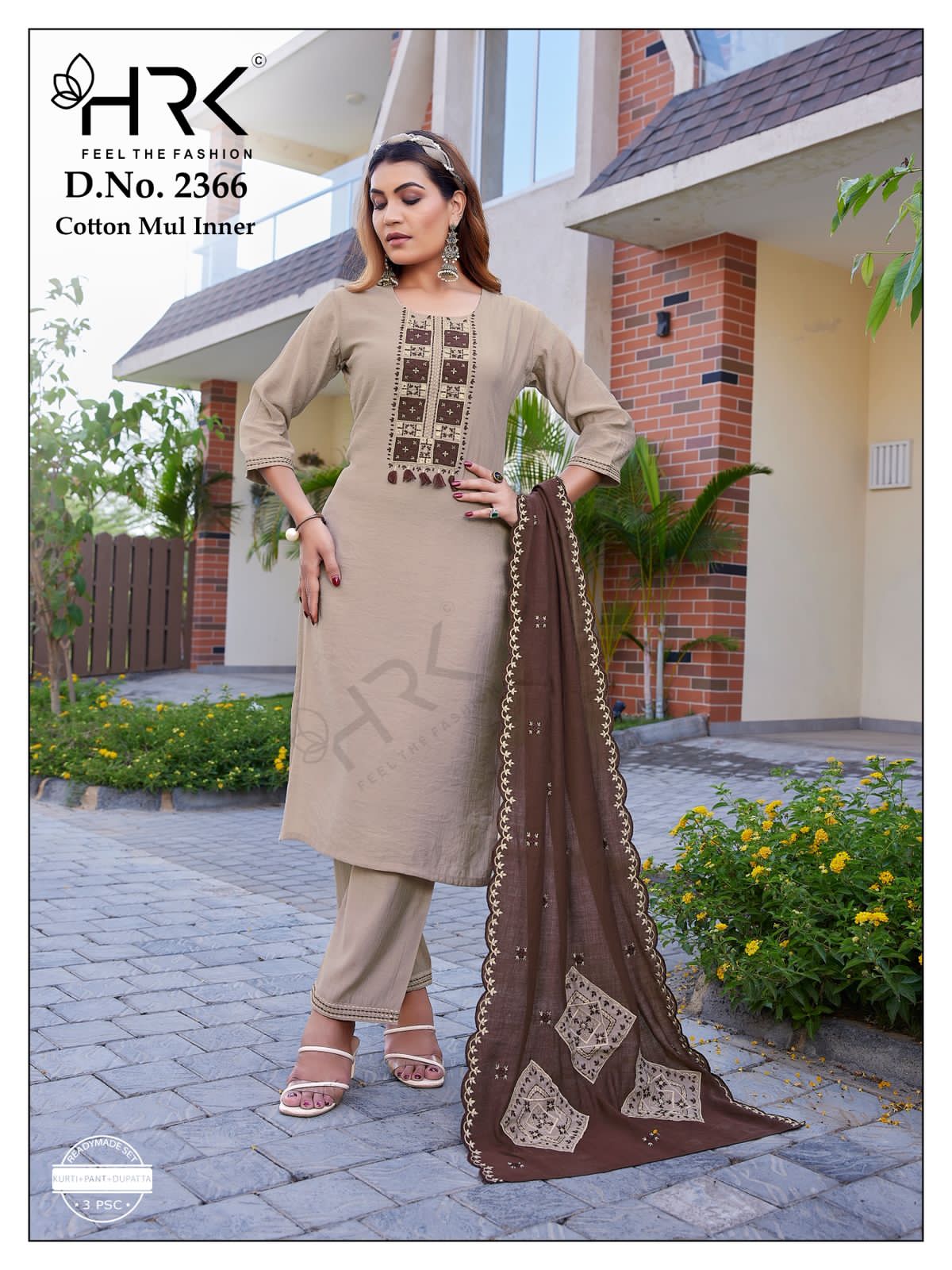 Design 2366 Hrk Silk Readymade Pant Style Suits Wholesaler