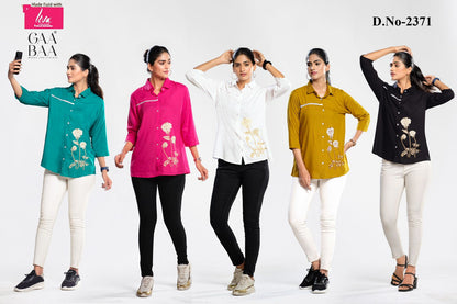 Design 2371 Gaabaa Rayon Women Shirts Wholesaler