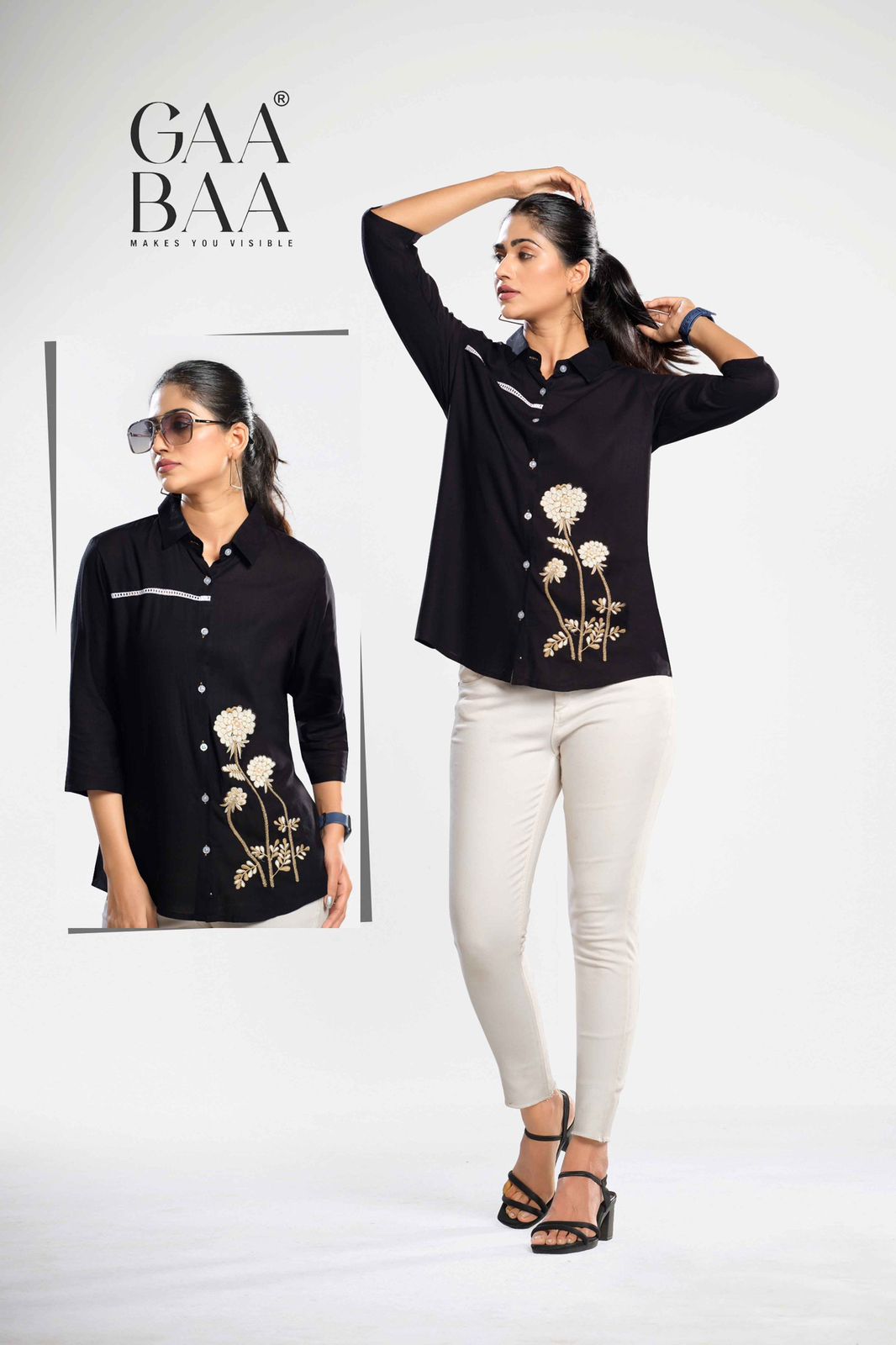 Design 2371 Gaabaa Rayon Women Shirts Wholesaler
