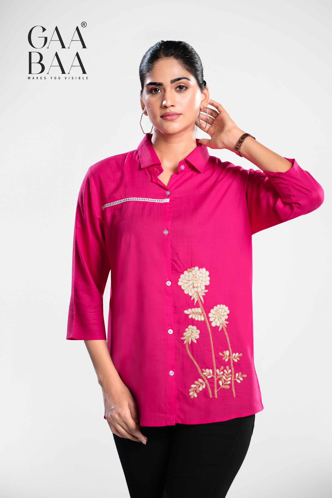 Design 2371 Gaabaa Rayon Women Shirts Wholesaler