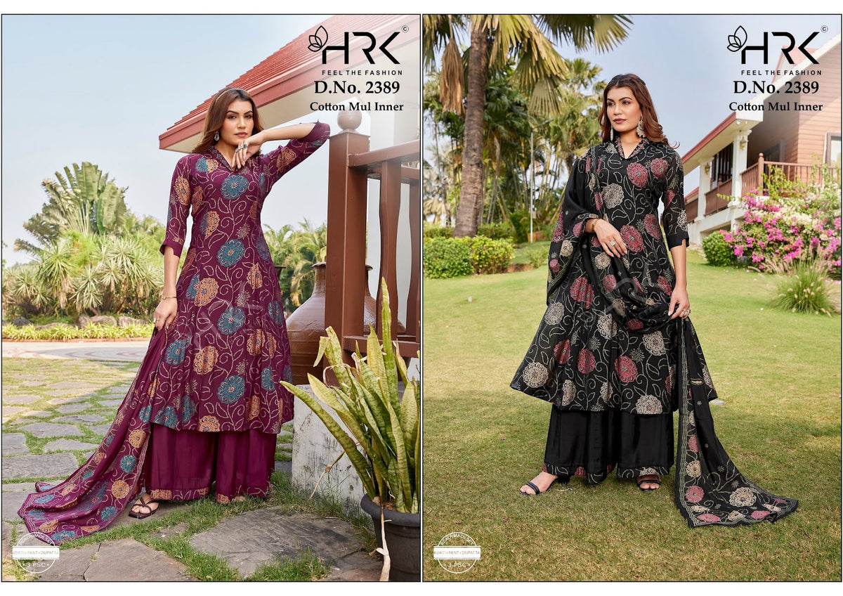 Design 2389 Hrk Soft Modal Readymade Plazzo Style Suits Supplier India