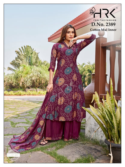 Design 2389 Hrk Soft Modal Readymade Plazzo Style Suits Supplier India