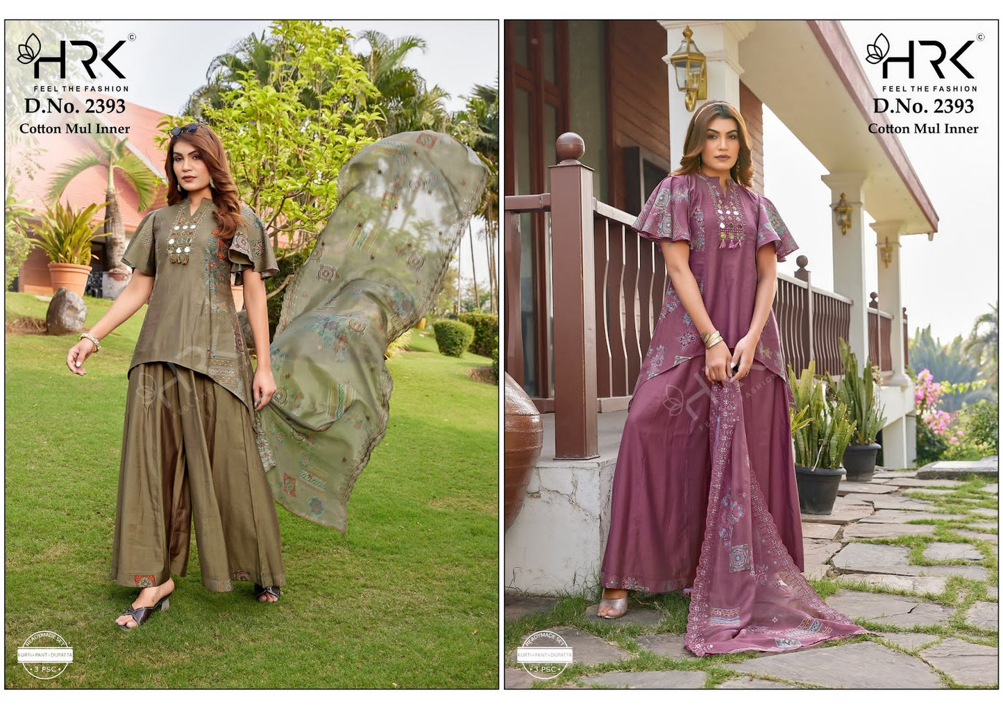 Design 2393 Berlin Silk Hrk Readymade Plazzo Style Suits Exporter Gujarat