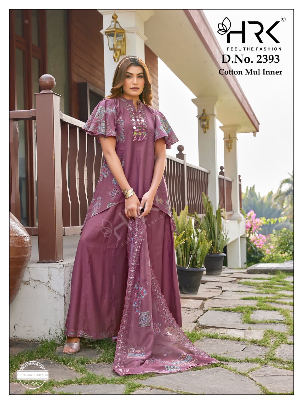 Design 2393 Berlin Silk Hrk Readymade Plazzo Style Suits Exporter Gujarat