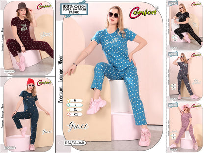 Design 24-39 Comfort Cotton Pyjama Night Suits Exporter Ahmedabad