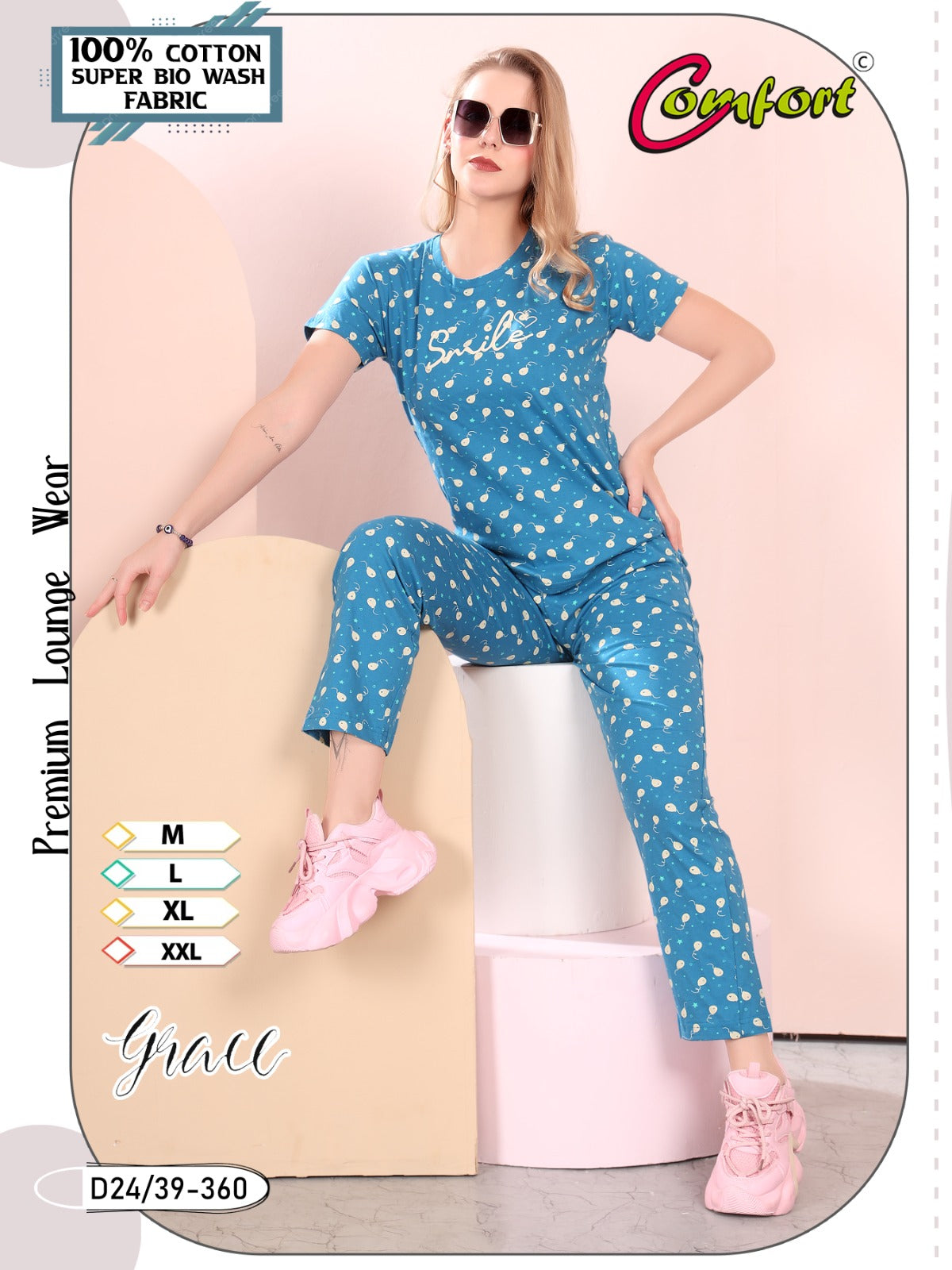 Design 24-39 Comfort Cotton Pyjama Night Suits Exporter Ahmedabad