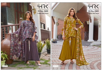 Design 2402 Hrk Mul Chanderi Readymade Suits Wholesaler India