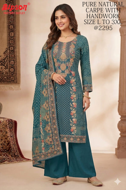 Design 240626 Bipson Prints Natural Crape Readymade Suits Wholesaler Ahmedabad
