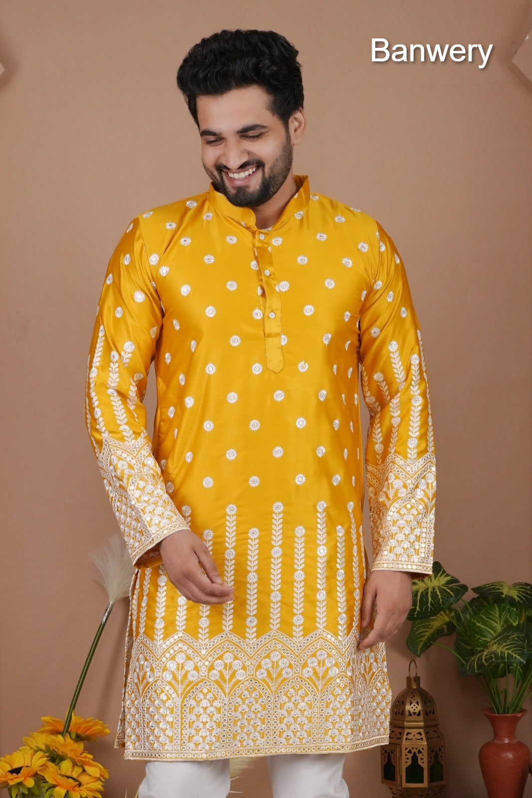 Design 240925 Banwery Gadwal Silk Mens Kurta Pajama Manufacturer Gujarat