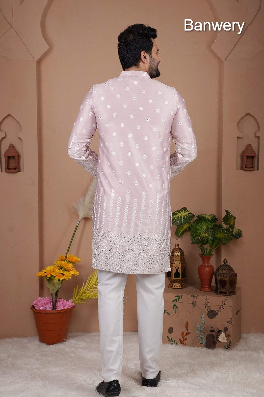 Design 240925 Banwery Gadwal Silk Mens Kurta Pajama Manufacturer Gujarat