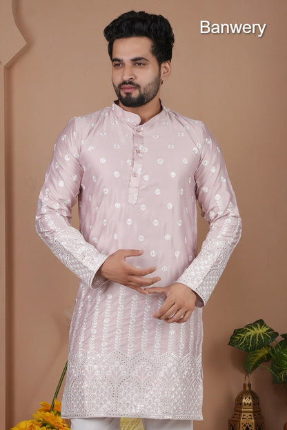 Design 240925 Banwery Gadwal Silk Mens Kurta Pajama Manufacturer Gujarat