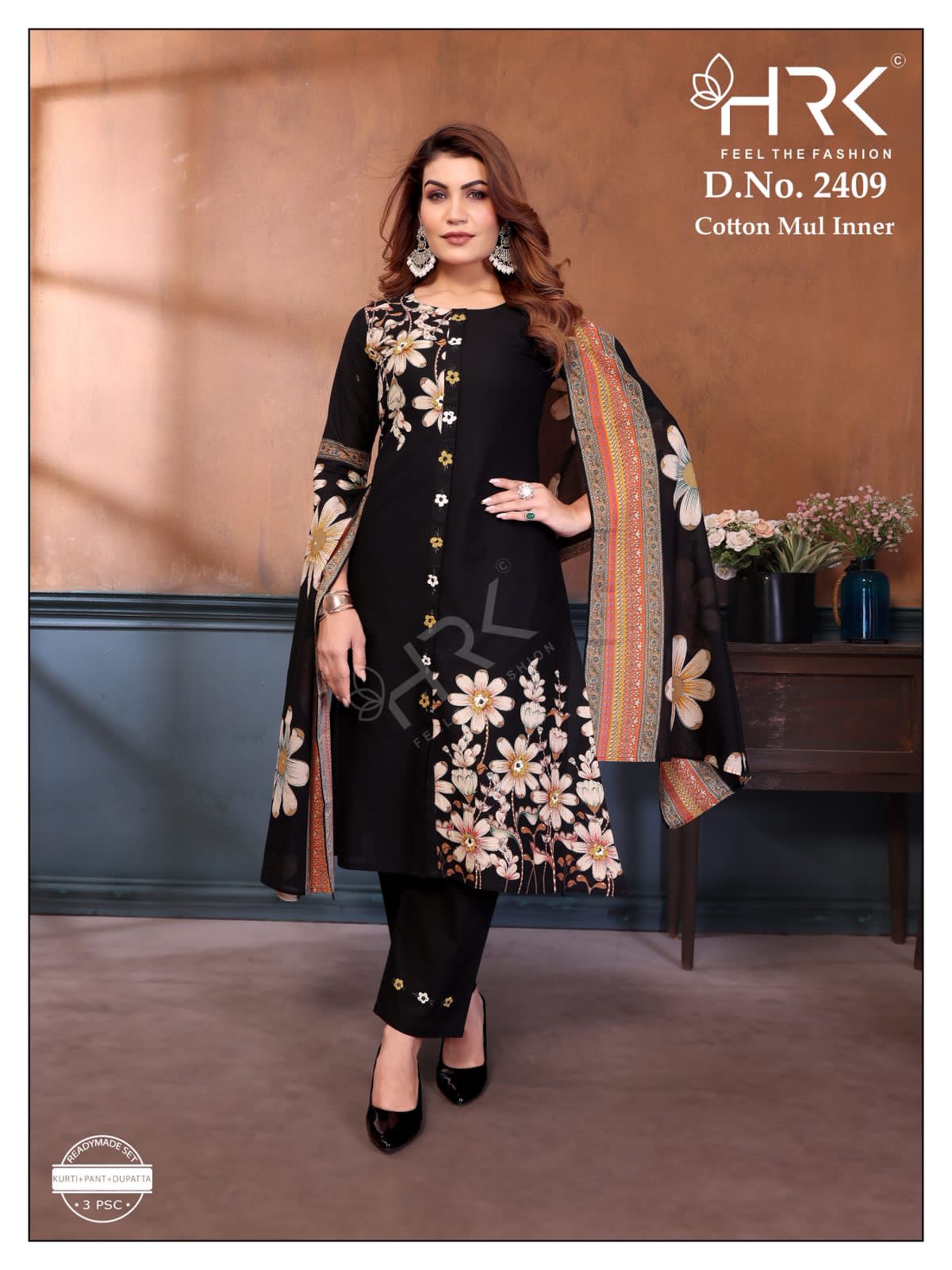 Design 2409 Hrk Readymade Cotton Pant Suits Supplier India