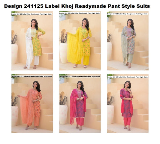 Design 241125 Label Khoj Cotton Readymade Pant Style Suits Manufacturer India